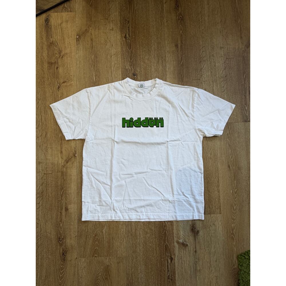 Hidden NY Driver Racing Car Graphic T-Shirt White Green Japanese Kanji Size M